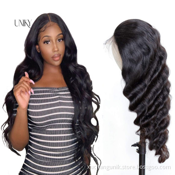 Uniky 100% virgin human hair body wave raw mink brazilian lace front wigs 12a grade wigs human hair lace front wig